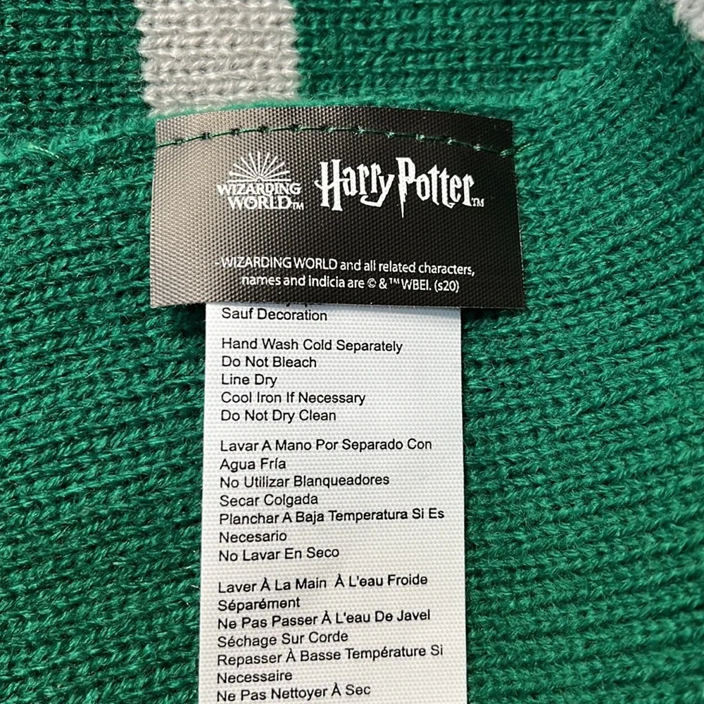 Harry Potter Slytherin Scarf Green Gray One Size Fits Most